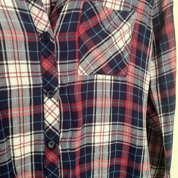 Rails long sleeve plaid blue red white button up with pocket sz S - Picture 3 of 5